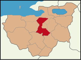Map showing Osmangazi District in Bursa Province