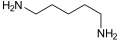 de: Struktur von Cadaverin; en: Structure of cadaverine