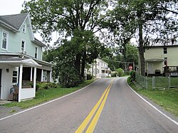 Eastbound Mowrys Mill Road in Imler