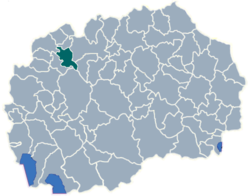 Locatie van de gemeente Želino in Macedonië