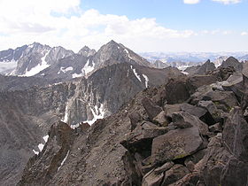 Mount Agassiz (center) and North Palisade (left), from Cloudripper