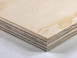 <span class="mw-page-title-main">Plywood</span> Manufactured wood panel made from thin sheets of wood veneer