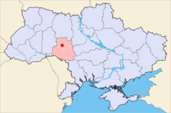 Map of Ukraine with Vinnytsia highlighted.