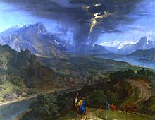 Francisque Millet - mountain landscape with lightning.JPG