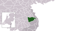 Highlighted position of Venray in a municipal map of Limburg