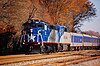 A Piedmont train passing High Point, NC, in November 2012