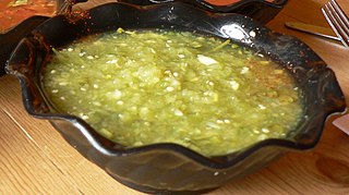 <span class="mw-page-title-main">Salsa verde</span> Spicy Mexican sauce based on tomatillos