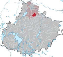 Läget för kommunen Sarow i Landkreis Mecklenburgische Seenplatte