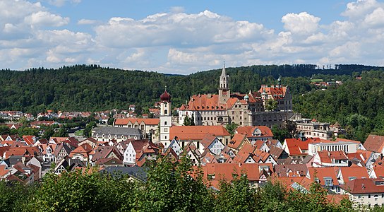 View over the town of Sigmaringen, Baden-Württemberg.