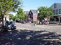 The cobblestone Main Street in historic downtown Nantucket