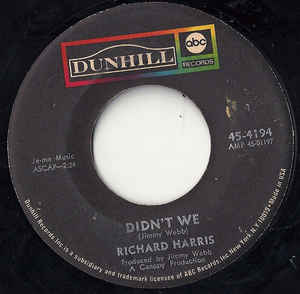 <span class="mw-page-title-main">Didn't We (Richard Harris song)</span> 1968 song by Richard Harris