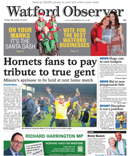 <i>Watford Observer</i> Weekly local newspaper serving Watford, Hertfordshire, UK