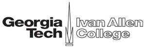 The logo of the Ivan Allen College of Liberal Arts features a stylized version of Tech Tower and the Kessler Campanile. Ivan Allen College logo.png