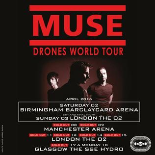 <span class="mw-page-title-main">Drones World Tour</span> 2015–16 concert tour by Muse