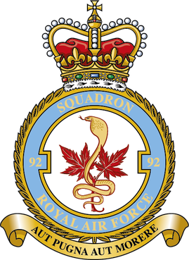 <span class="mw-page-title-main">No. 92 Squadron RAF</span> Royal Air Force unit from WW1 to the present day.