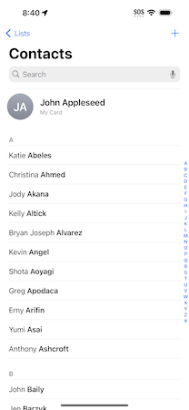 <span class="mw-page-title-main">Contacts (Apple)</span> Address book software by Apple