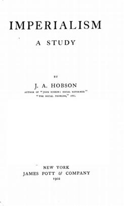 <i>Imperialism</i> (Hobson book) 1902 book by John A. Hobson