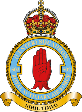 <span class="mw-page-title-main">No. 502 Squadron RAuxAF</span> Reserve non-flying squadron of the Royal Air Force