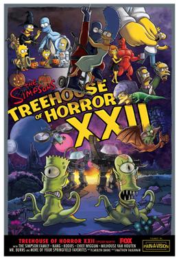 <span class="mw-page-title-main">Treehouse of Horror XXII</span> 3rd episode of the 23rd season of The Simpsons