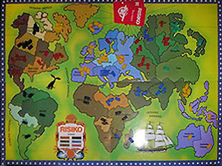 <i>RisiKo!</i> Strategy game, variant of Risk