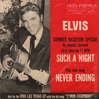 <span class="mw-page-title-main">Such a Night</span> 1953 popular song