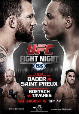 <span class="mw-page-title-main">UFC Fight Night: Bader vs. Saint Preux</span> UFC mixed martial arts event in 2014