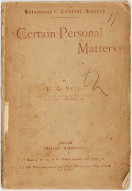 <i>Certain Personal Matters</i> 1897 collection of essays by H. G. Wells