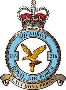 <span class="mw-page-title-main">No. 216 Squadron RAF</span> Squadron of the Royal Air Force based at RAF Waddington, Lincolnshire