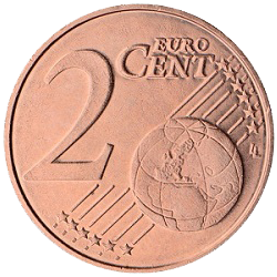 <span class="mw-page-title-main">2 euro cent coin</span> Coin with value of one-fiftieth of a euro