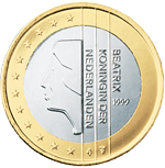 1 euro coin Netherlands series 1.gif