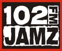 WJHM's logo under the first iteration of the "102 JAMZ" branding; current logo is similar, but features a cleaner, sharpened design and omits the "FM" portion WJHM logo.jpg