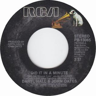 <span class="mw-page-title-main">Did It in a Minute</span> 1982 single by Hall & Oates