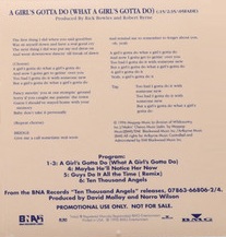 A promotional CD of "A Girl's Gotta Do".