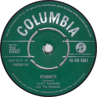 <span class="mw-page-title-main">Dynamite (Cliff Richard and the Shadows song)</span> 1959 single by Cliff Richard and the Shadows