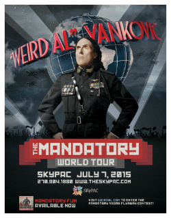 <span class="mw-page-title-main">Mandatory World Tour</span> 2015–16 concert tour by "Weird Al" Yankovic