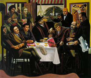 <i>The Vorticists at the Restaurant de la Tour Eiffel, Spring 1915</i> Painting by William Roberts