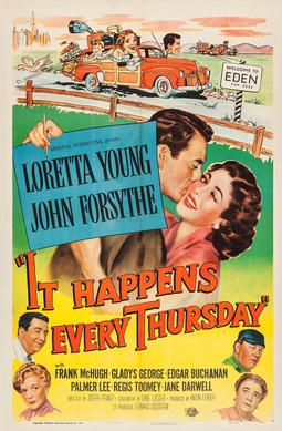 <i>It Happens Every Thursday</i> 1953 film by Joseph Pevney