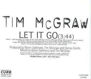 <span class="mw-page-title-main">Let It Go (Tim McGraw song)</span> 2008 single by Tim McGraw