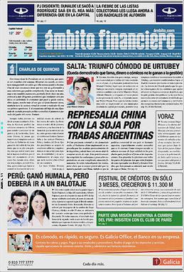 <i>Ámbito Financiero</i> Daily newspaper based in Argentina