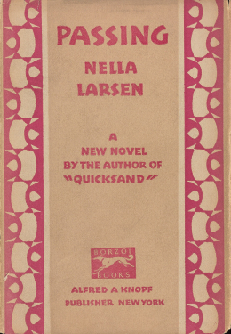 <i>Passing</i> (novel) 1929 novel by Nella Larsen