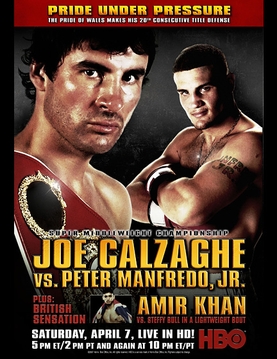 <span class="mw-page-title-main">Joe Calzaghe vs. Peter Manfredo Jr.</span> Boxing match