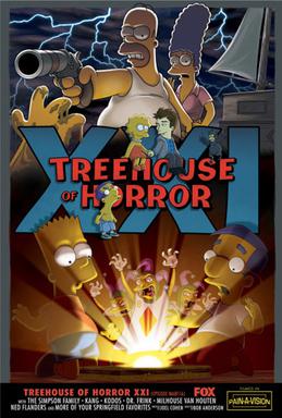 <span class="mw-page-title-main">Treehouse of Horror XXI</span> 4th episode of the 22nd season of The Simpsons