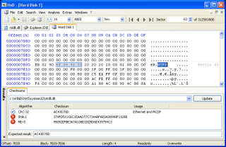 <span class="mw-page-title-main">HxD</span> Free hex and disk editor