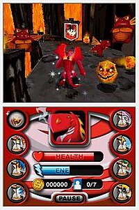 A Screenshot of a Mascot fighting through his own themed world. MascotManiaScreen.jpg