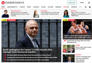 <i>The Independent</i> British online daily newspaper