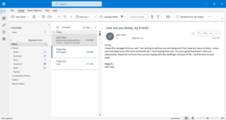 <span class="mw-page-title-main">Microsoft Outlook</span> Email, notes, task, calendar software and contact management