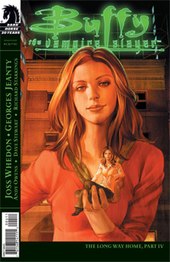 In the comic book Buffy Season Eight, Dawn goes through a series of bizarre physical changes. Longwaycover07.jpg