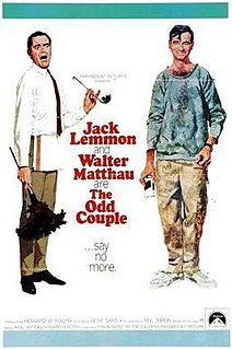 <i>The Odd Couple</i> (film) 1968 film based on the play of the same name directed by Gene Saks