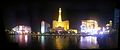 Panoramic image taken from Bellagio, left to right, Flamingo, Bally's, Paris Las Vegas, Planet Hollywood in 2012