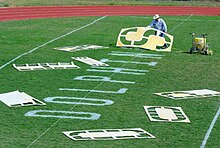 Commander field in preparation for a game Chadwick field.jpg